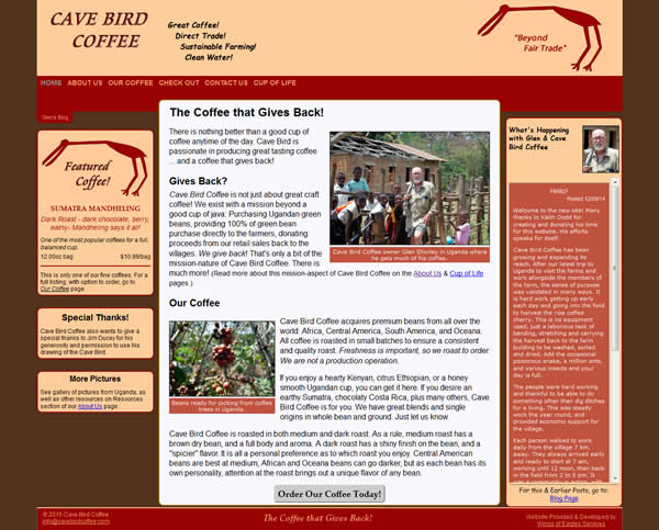 cavebird coffee page
